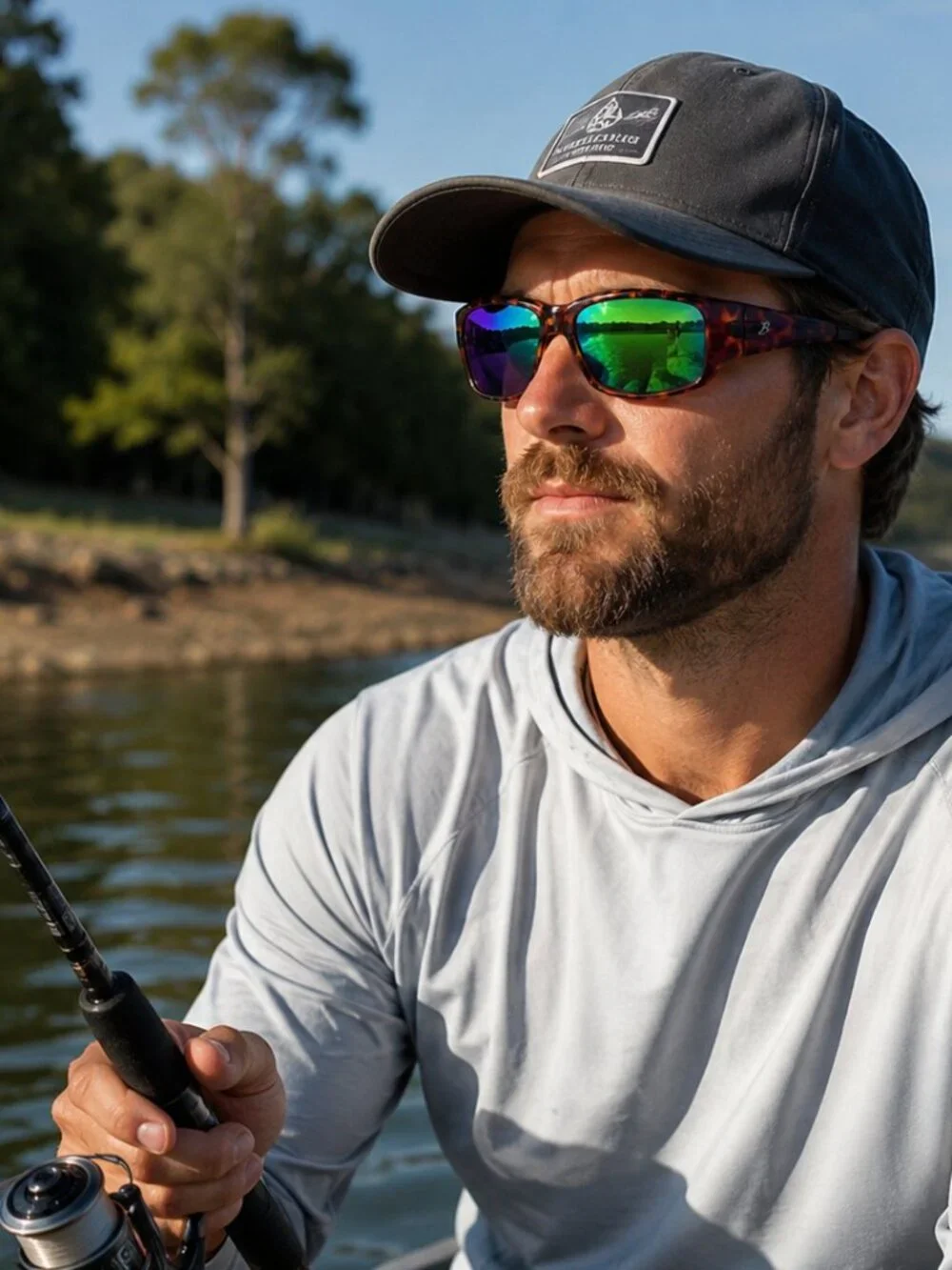 Bimini Bay T-BB4AG Tortoise Frame Polarized Green Mirror Lens Fishing Sunglasses